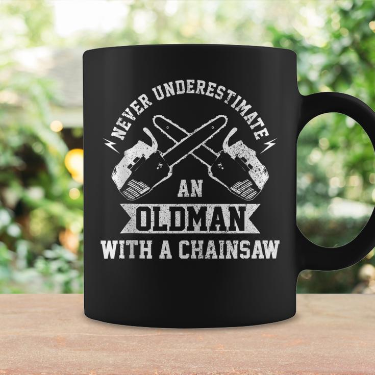 Funny Lumberjack Never Underestimate Old Man With A Chainsaw Gift For Mens Coffee Mug Gifts ideas