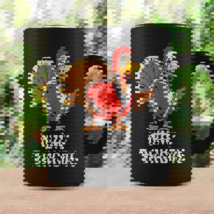 Merry Thanksmas Happy Thanksgiving Merry Christmas Coffee Mug Gifts ideas