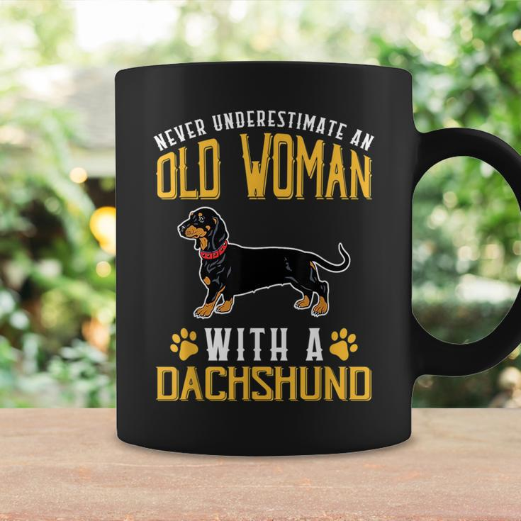 Funny Never Underestimate An Old Woman With A Dachshund Cute Coffee Mug Gifts ideas