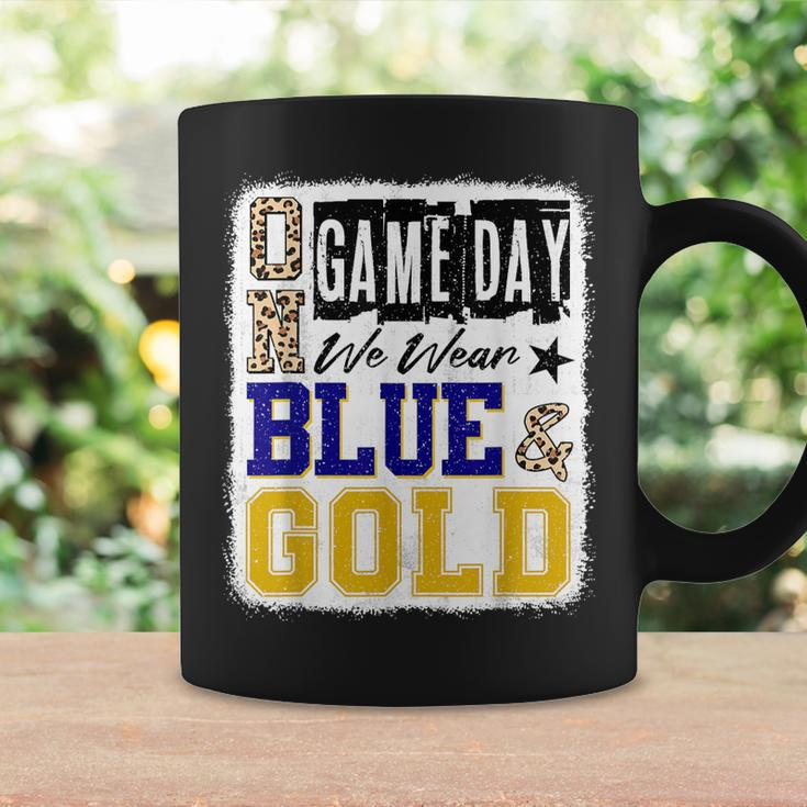 On Gameday Football We Wear Blue And Gold School Spirit Coffee Mug Gifts ideas