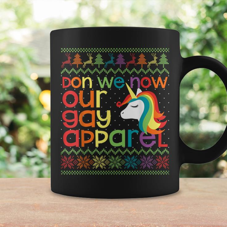 Gay Christmas Rainbow Unicorn Don We Now Our Gay Apparel Coffee Mug Gifts ideas