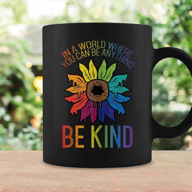 Gay Pride Be Kind Sunflower Rainbow Flag Lgbtq Women Girls Coffee Mug Gifts ideas