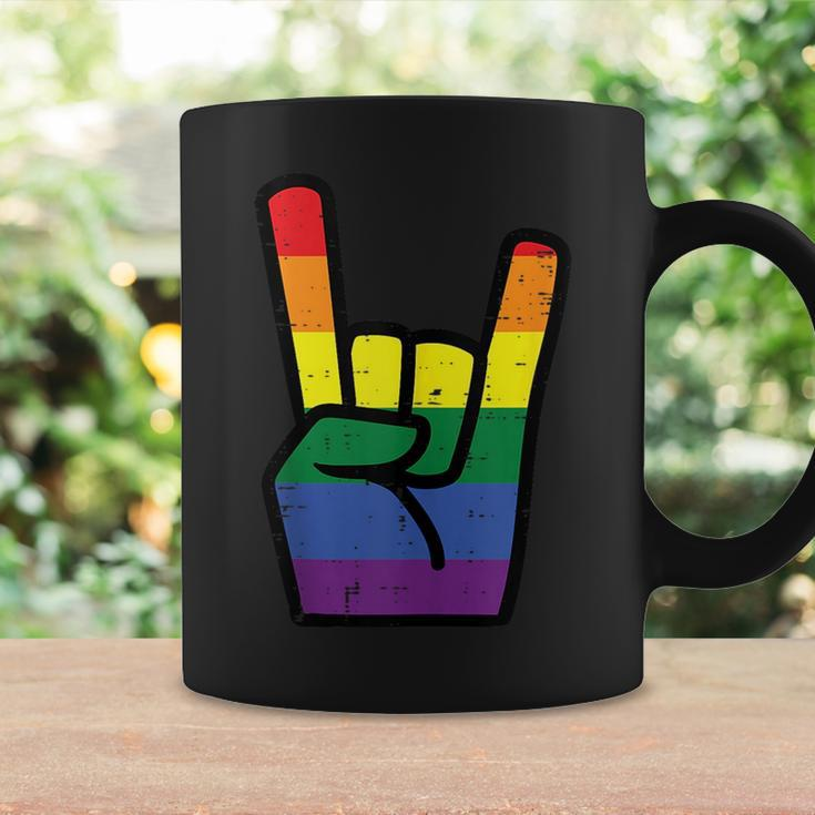 Gay Pride Rock Hand Rainbow Flag Lgbtq Rocker Boys Kids Men Coffee Mug Gifts ideas
