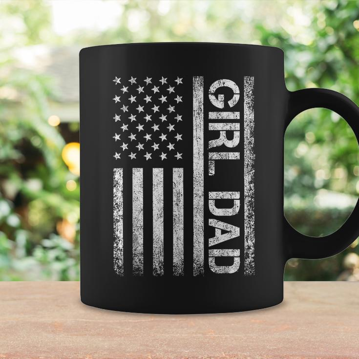 Girl Dad American Flag Father Of Girls Fathers Day Vintage Coffee Mug Gifts ideas