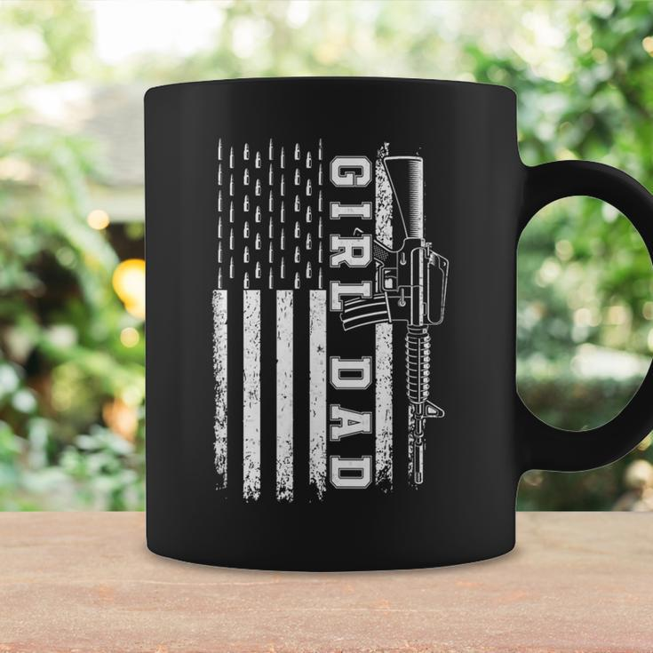 Girl Dad For Men Bullet And Rifle Usa Flag Fathers Day Coffee Mug Gifts ideas