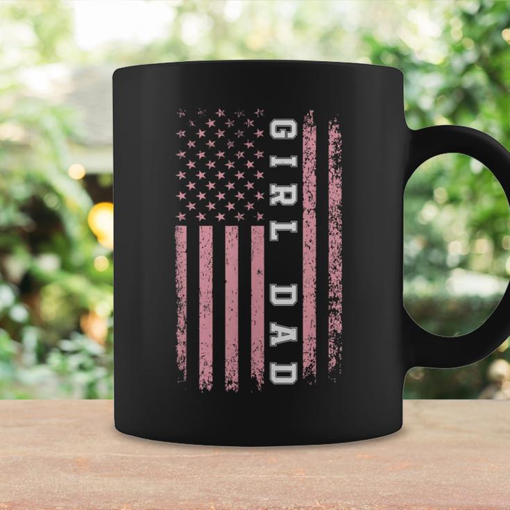 Girl Dad Pink Flag Fathers Day Men Women Vintage Coffee Mug Gifts ideas