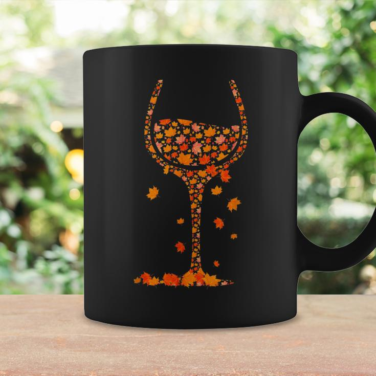 Glass Of Wine Maple Leaf Autumn Fall Drink Wine Lover Coffee Mug Gifts ideas