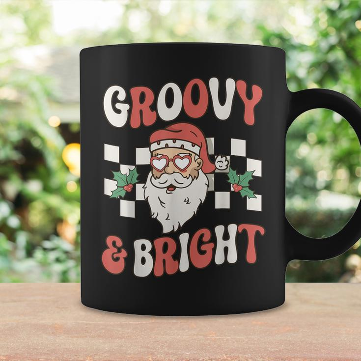 Groovy And Bright Christmas Santa Outfit 80S Retro Groovy Coffee Mug Gifts ideas