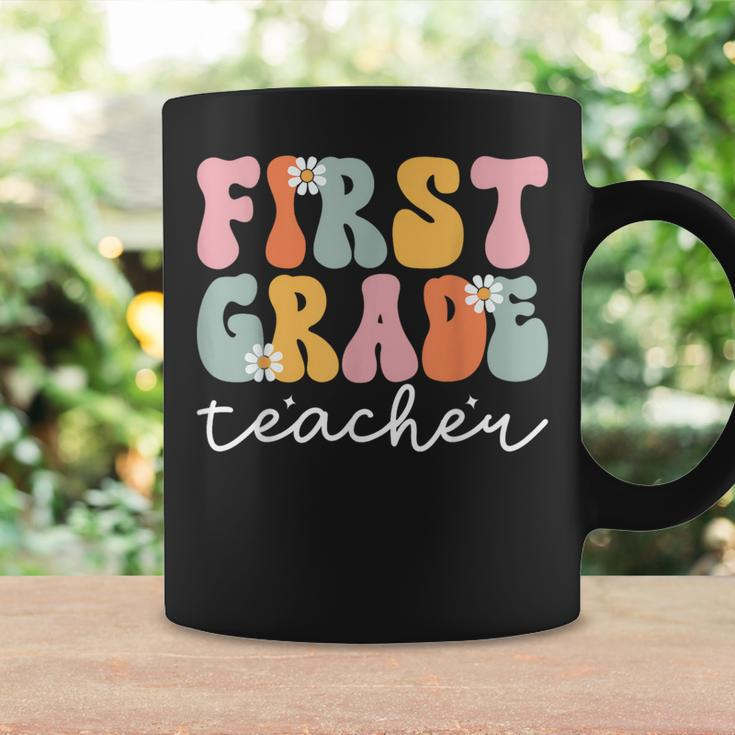 Groovy First Grade Teacher Retro 1St Day Of School Teacher Coffee Mug Gifts ideas