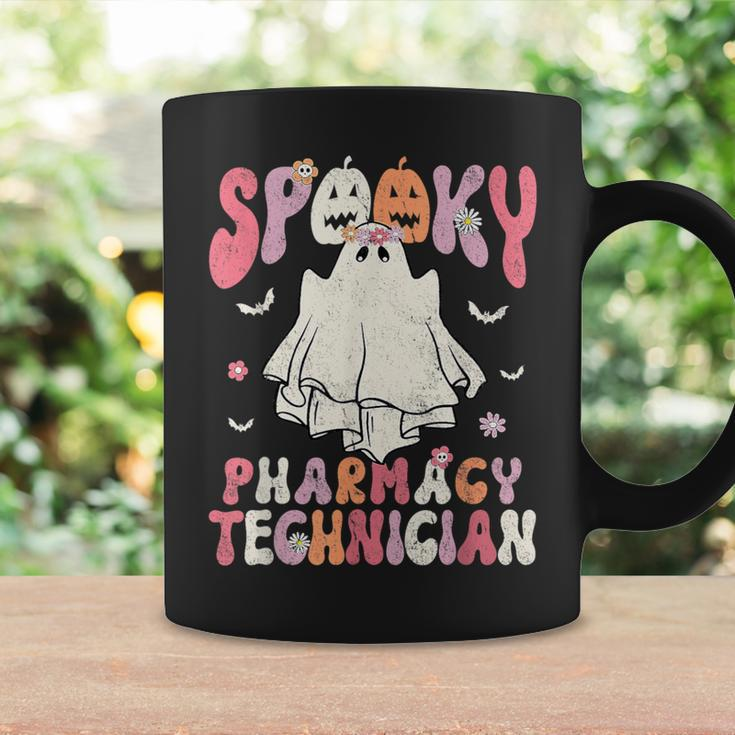 Groovy Halloween Spooky Pharmacy Tech Floral Ghost Costume Coffee Mug Gifts ideas