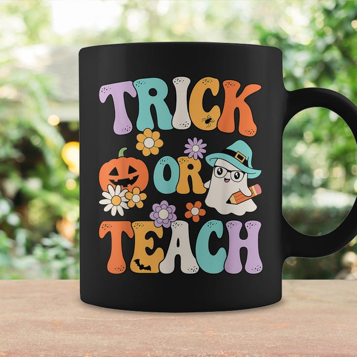 Groovy Halloween Trick Or Teach Retro Pumpkin Ghost Teacher Coffee Mug Gifts ideas