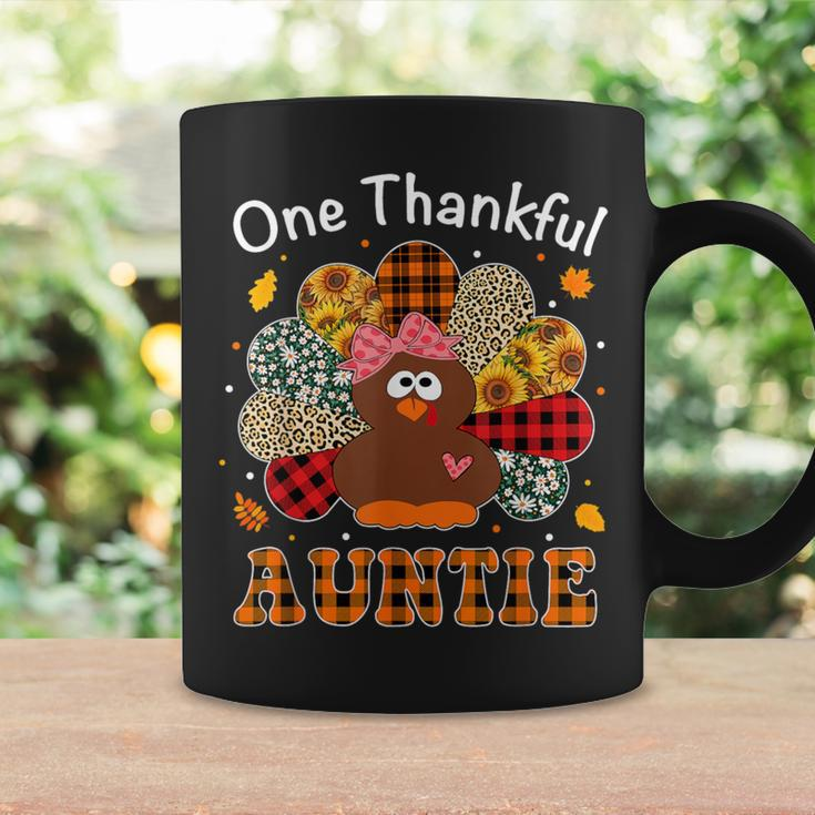 Groovy One Thankful Auntie Leopard Turkey Thanksgiving Coffee Mug Gifts ideas