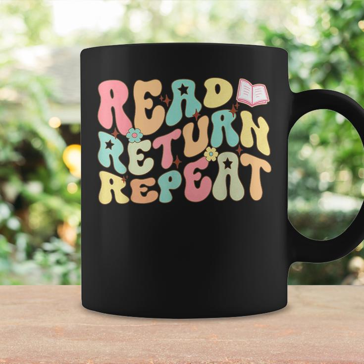 Groovy Read Return Repeat Librarian Funny Library Book Lover Coffee Mug Gifts ideas