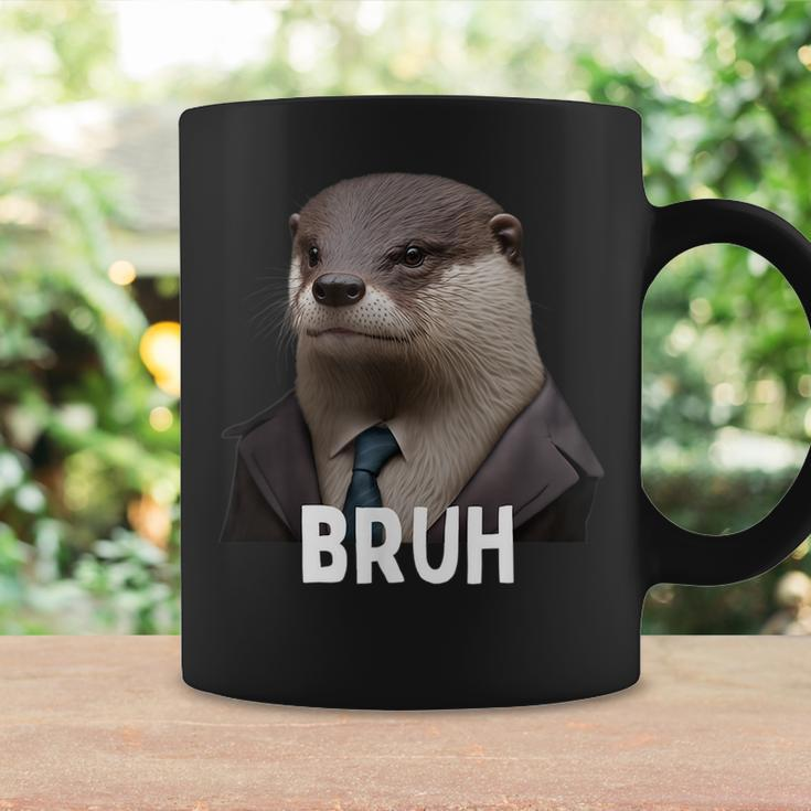 Grumpy Otter In Suit Says Bruh Sarcastic Monday Hater Coffee Mug Gifts ideas