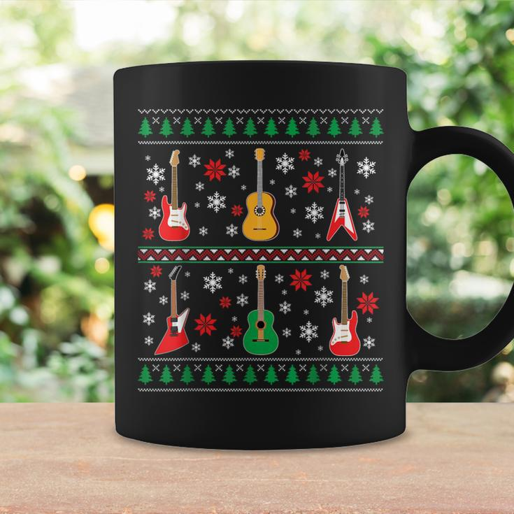 Guitar Ugly Christmas Sweater Guitar Lovers Guitarists Coffee Mug Gifts ideas