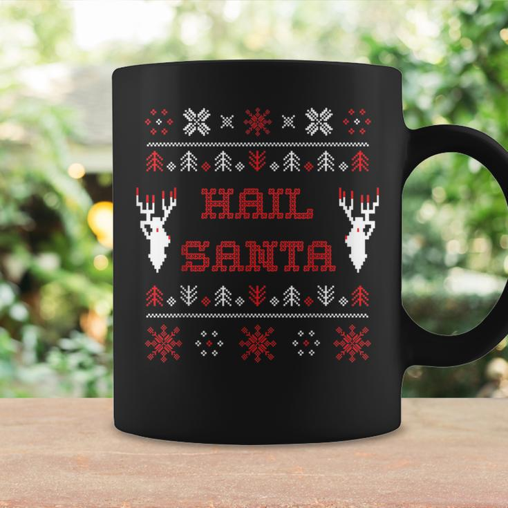 Hail Santa Heavy Metal Xmas Ugly Holiday Sweater Coffee Mug Gifts ideas
