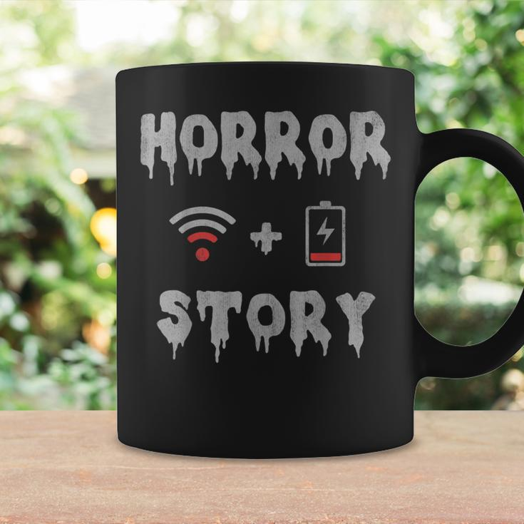 Halloween Horror Story Low Battery No Wifi Graphic Halloween Coffee Mug