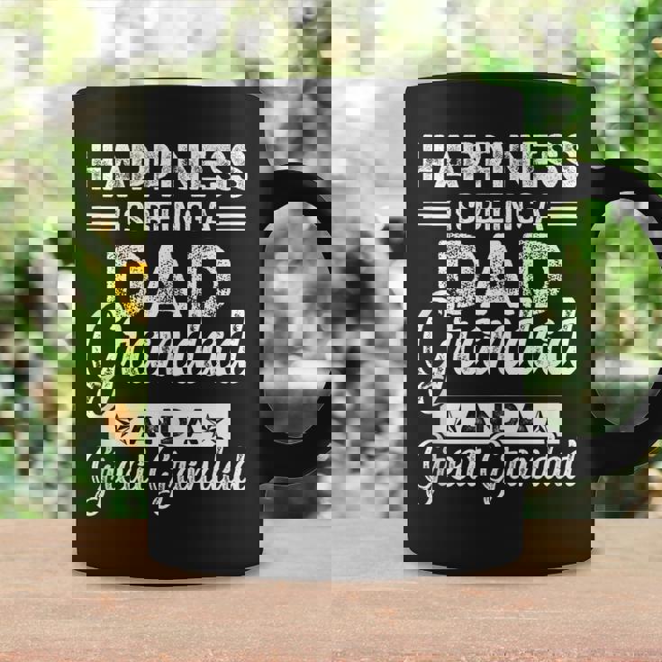 Happiness Is Being A Dad Granddad And A Great Grandad Funny Gifts For Dad Coffee Mug Gifts ideas