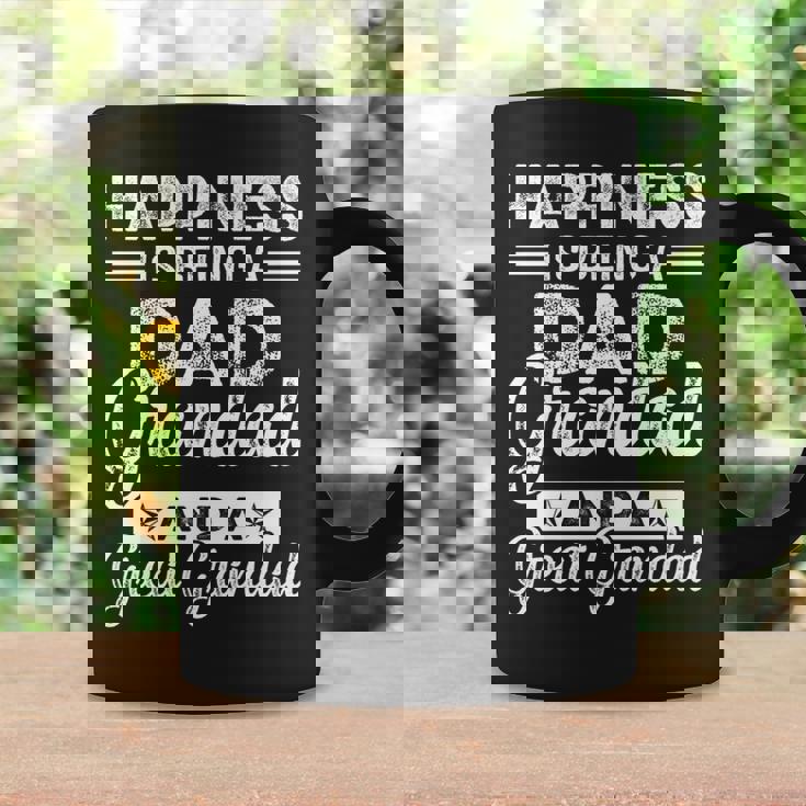 Happiness Is Being A Dad Granddad And A Great Grandad Funny Gifts For Dad Coffee Mug Gifts ideas