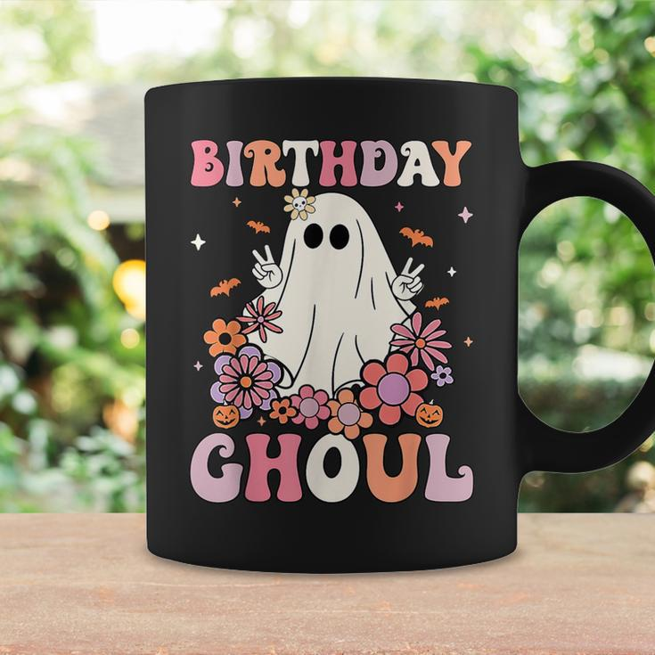 Happy Birthday Ghoul Retro Hippie Halloween Ghost Floral Coffee Mug Gifts ideas