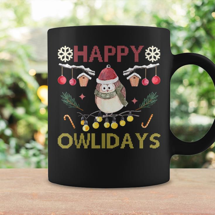 Happy Owlidays Ugly Christmas Sweater 2023 Christmas Owl Coffee Mug Gifts ideas