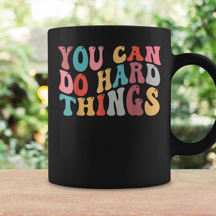 You Can Do Hard Things Groovy Retro Motivational Quote Coffee Mug Gifts ideas