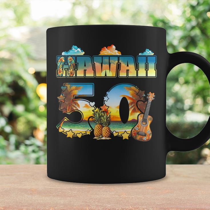 Hawaii 50Th State Hawaiian Beach Hibiscus 50 Maui Sunset Coffee Mug Gifts ideas