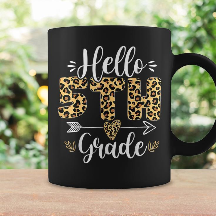 Hello 5Th Fifth Grade Leopard Teacher Back To School Girls Coffee Mug Gifts ideas