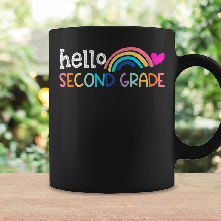 Hello Second Grade Back To School Boho Rainbow Teachers Coffee Mug Gifts ideas
