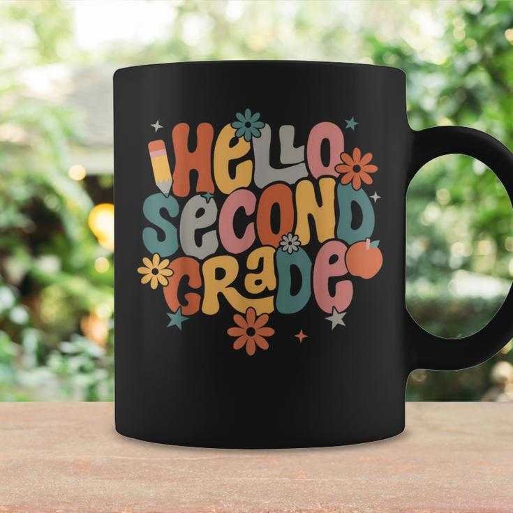 Hello Second Grade Groovy Floral Hippie First Day Of School Coffee Mug Gifts ideas