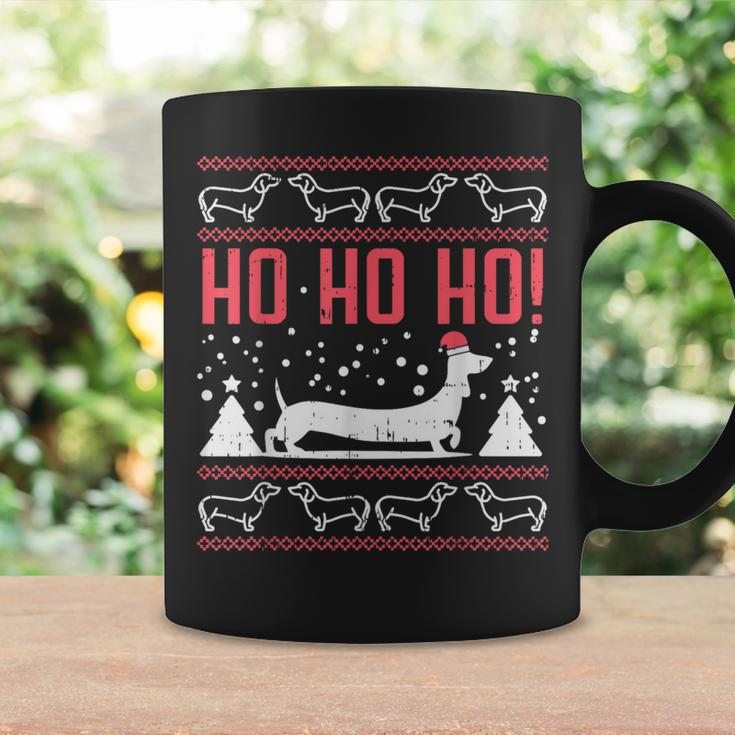 Ho Ho Dachshund Santa Ugly Christmas Sweater Dog Owner Pj Coffee Mug Gifts ideas
