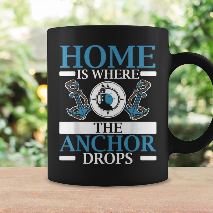Home Is Where The Anchor Drops Ship Captain Nautical Coffee Mug Gifts ideas
