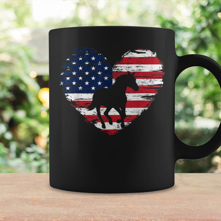 Horse American Flag Heart 4Th Of July Usa Patriotic Pride Coffee Mug Gifts ideas