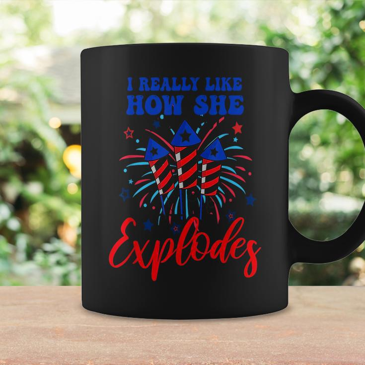 I Like How She Explodes Funny Women Men 4Th Of July Couple Coffee Mug Gifts ideas