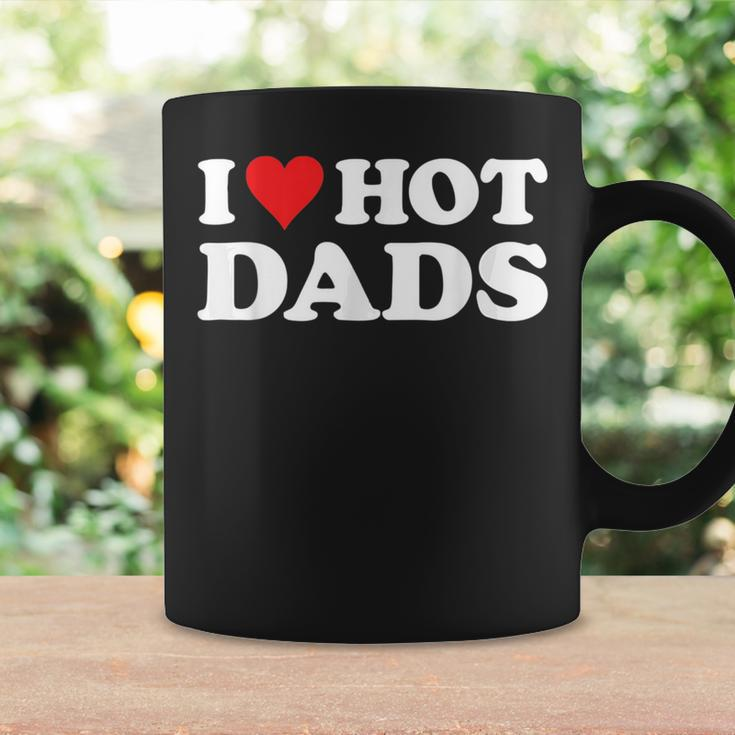 I Love Hot Dads Funny Red Heart Love Dads Coffee Mug Gifts ideas