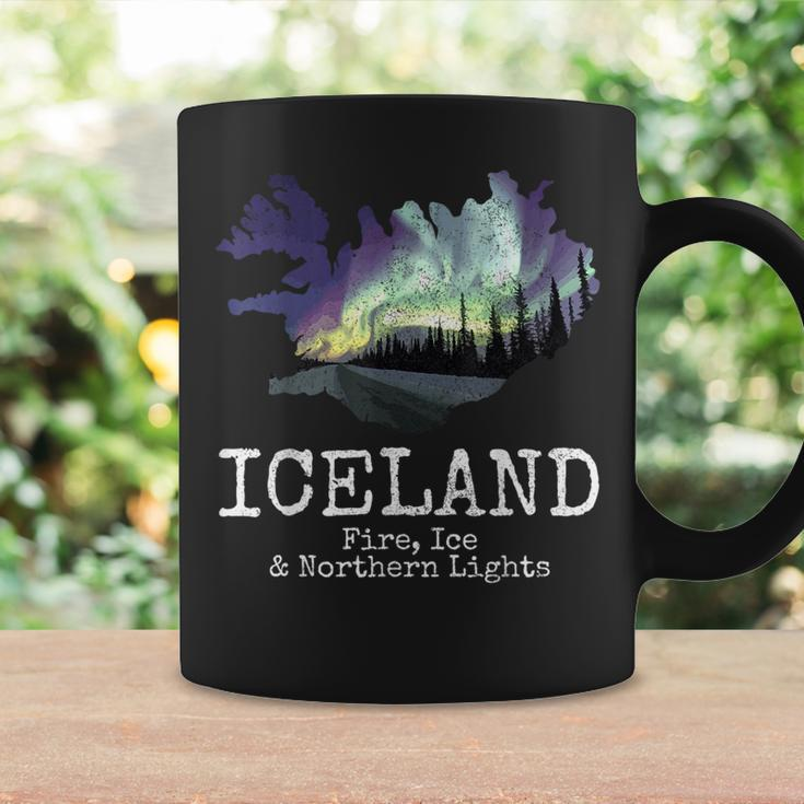 Iceland Map Fire Ice Northern Light Icelandic Souvenir Coffee Mug Gifts ideas