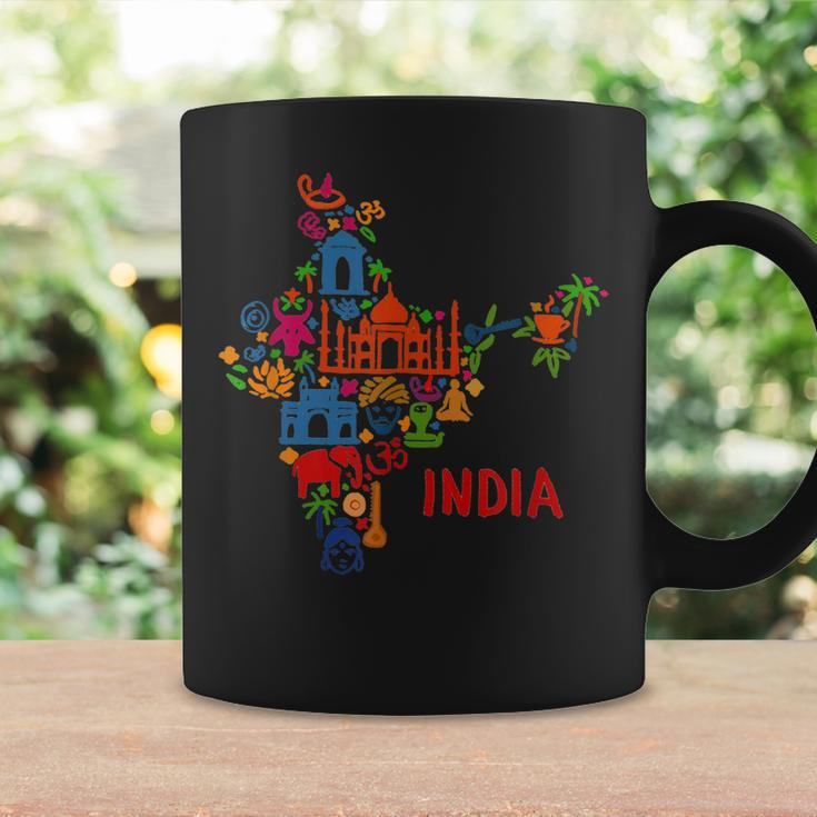 India Elephant Map Silhouette Taj Mahal Gift For Women Coffee Mug Gifts ideas