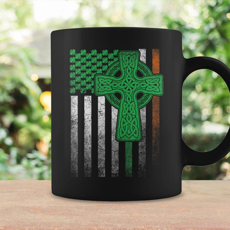 Irish American Flag Ireland Flag St Patricks Day Cross Coffee Mug Gifts ideas