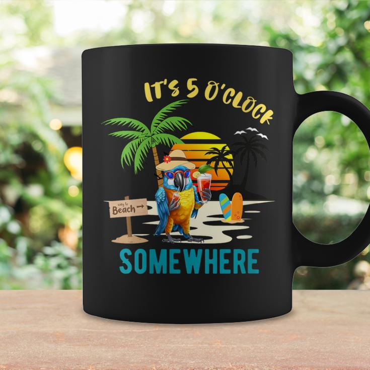 It's 5 O’Clock Somewhere Parrot Sunset Drinking Coffee Mug Gifts ideas