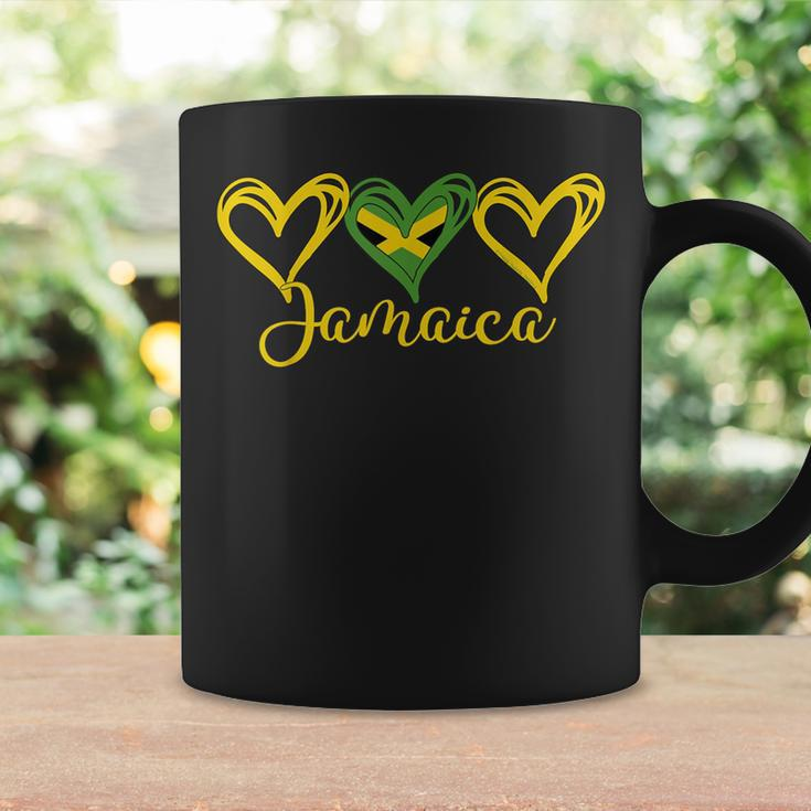 Jamaican Love Jamaican Flag Three Hearts Jamaica Coffee Mug Gifts ideas