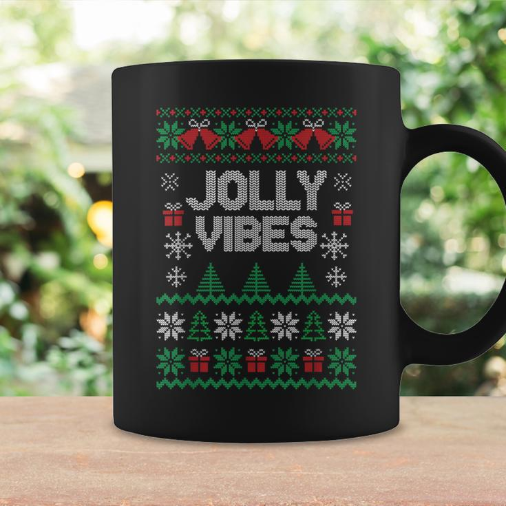 Jolly Vibes Ugly Sweater Jolly Christmas Happy Holidays Coffee Mug Gifts ideas