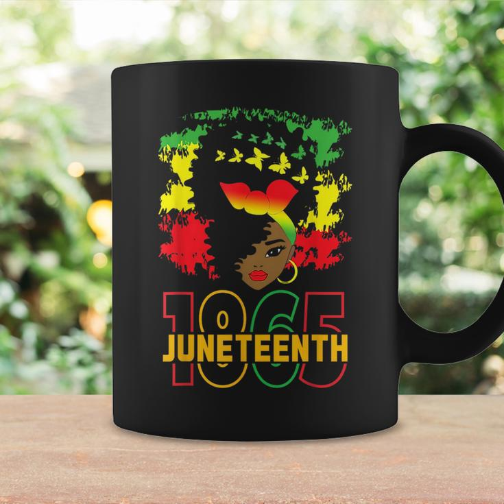Junenth Celebrating 1865 Awesome Messy Bun Black Women Coffee Mug Gifts ideas