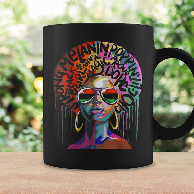Junenth Woman African Black Queen Afro Melanin Dripping Coffee Mug Gifts ideas