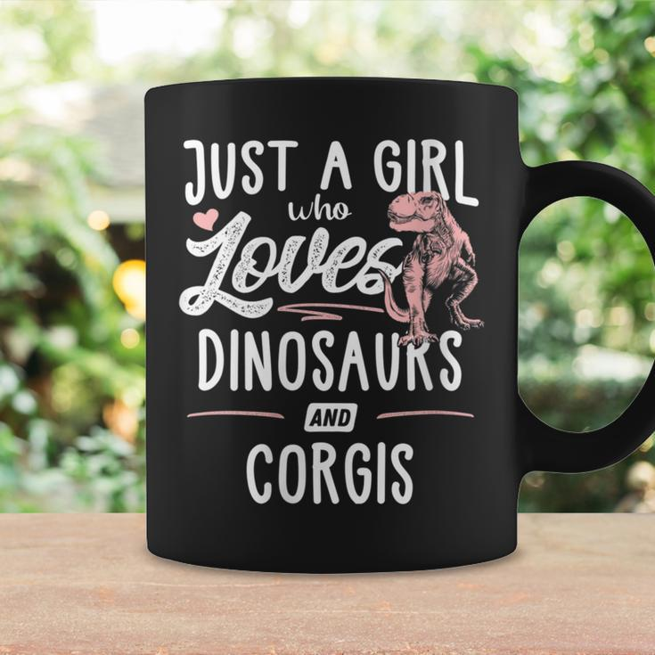 Just A Girl Who Loves Dinosaurs And Corgis Dinosaur Coffee Mug Gifts ideas