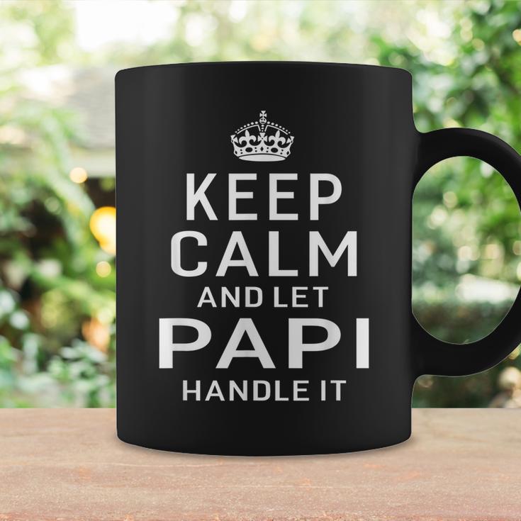 Keep Calm And Let Papi Handle It Grandpa Gift Men Coffee Mug | Mazezy