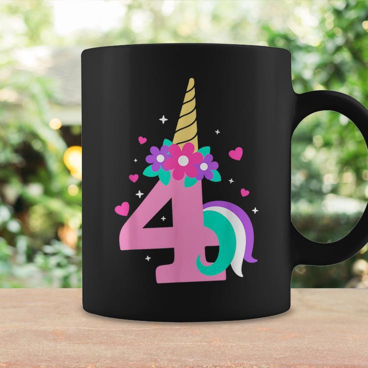 Kids 4Th Birthday Girls Cute Unicorn 4 Years Birthday Unicorn Funny Gifts Coffee Mug Gifts ideas