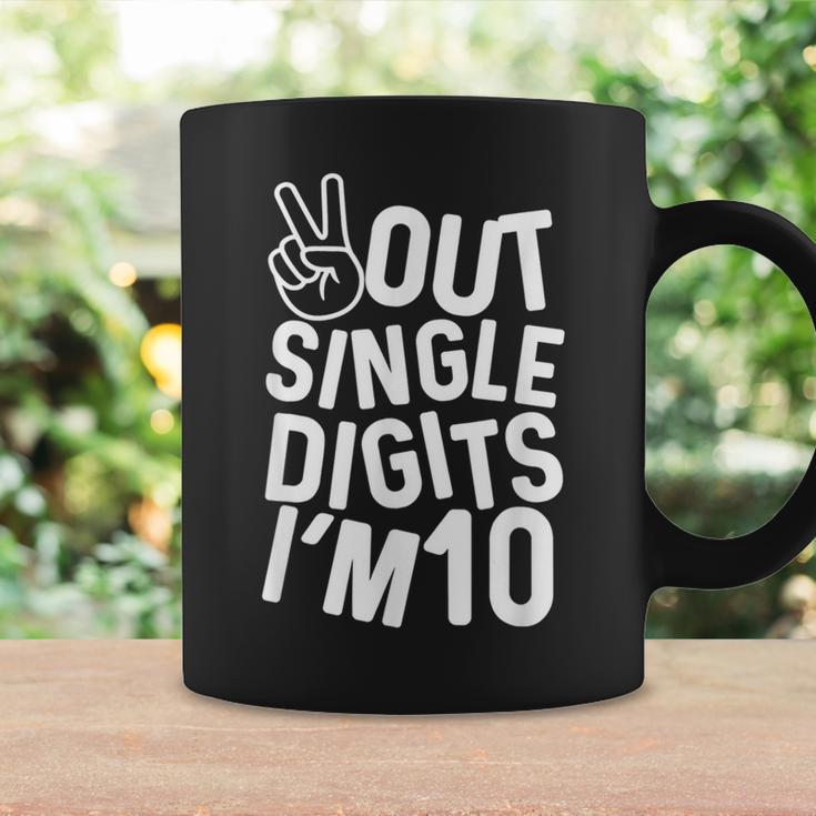 Kids Peace Out Single Digits Im 10 Year Old 10Th Birthday Coffee Mug Gifts ideas