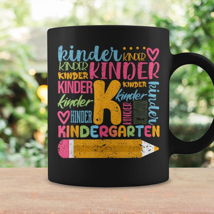 Kindergarten Typography Team Kinder Teacher Back To School Coffee Mug Gifts ideas