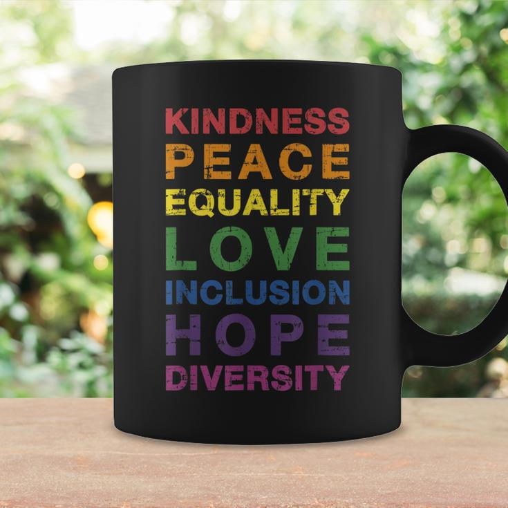 Kindness Peace Equality Rainbow Flag For Pride Month Coffee Mug Gifts ideas