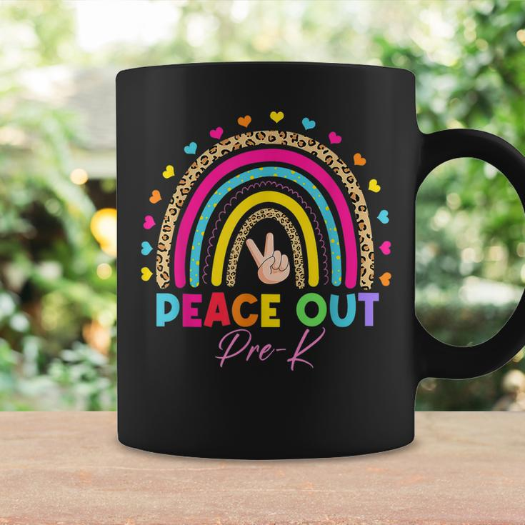 Leopard Rainbow Peace Out Pre K Last Day Of School Coffee Mug Gifts ideas